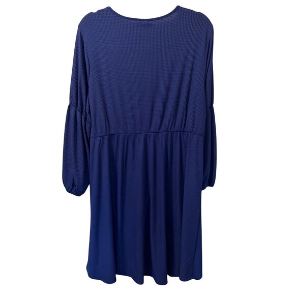 Cato Blue V-Neck Ruched Dress Size 18/20W Polyester Spandex Blend Dress . NWT - Picture 10 of 12